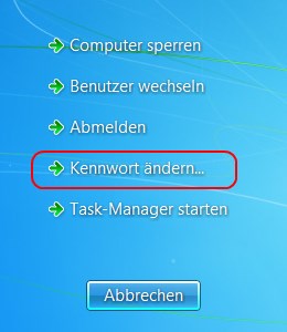 Windows 7 Kennwort ändern