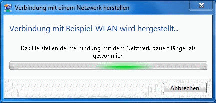 Windows 7 WLAN Herstellen der Verbindung dauert länger als gewöhnlich