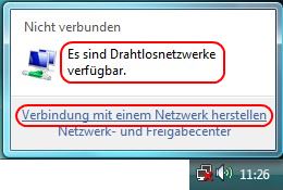 Windows Vista Netzwerk verbinden