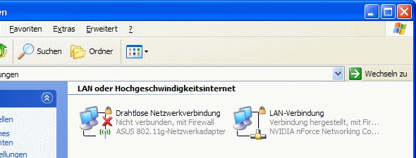 Windows XP Netzwerkverbindungen
