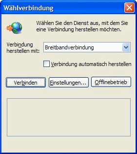 Windows XP Wählverbindung