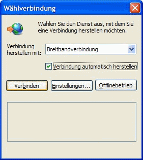 Windows XP Wählverbindung automatisch herstellen