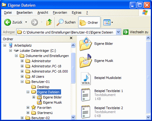 Windows XP > Eigene Dateien