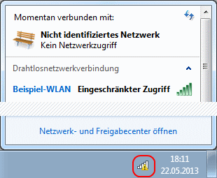 Windows 7 WLAN nicht identifiziertes Netzwerk