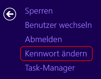 Windows 8 Kennwort ändern