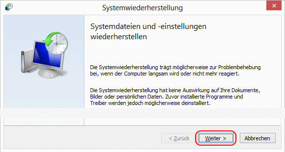 Windows 8 Systemwiederherstellung