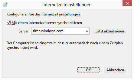 Windows 8 Systemzeit automatisch einstellen