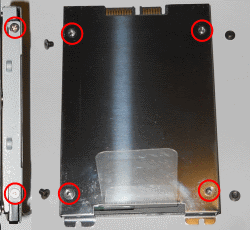 Notebook-Festplatte Einbaurahmen entfernen