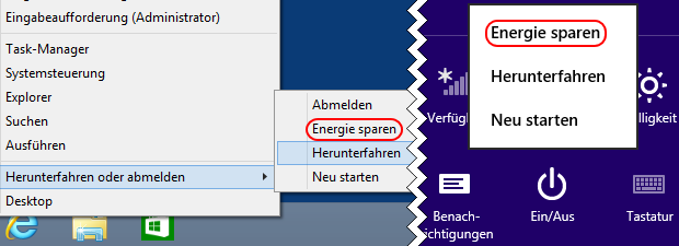 Windows 8.1 Energiesparmodus