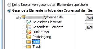Freenet IMAP-Ordner in Outlook 2010 zuweisen