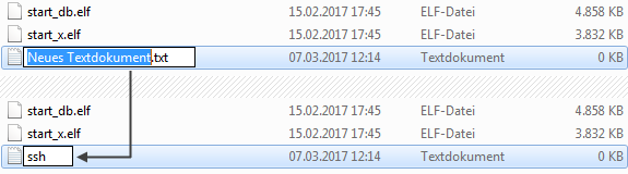 Neue Datei in ssh umbenennen