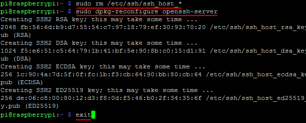 Raspberry Pi 3: SSH-Schlüssel neu generieren