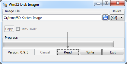 Win32 Disk Imager Image erstellen